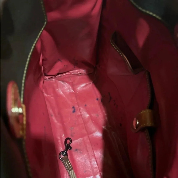 Dooney Bourke dark brown textured leather shoulder handbag - Picture 12 of 12